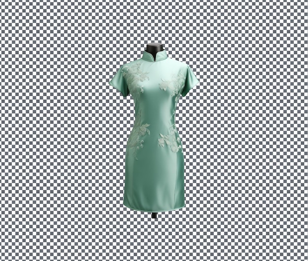 PSD el hermoso qipao verde aislado sobre un fondo transparente