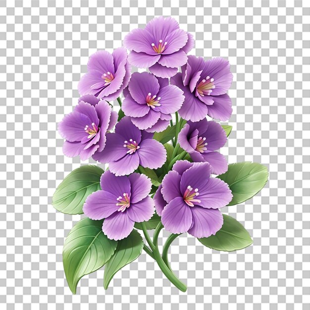 PSD un hermoso ramo de flores diferentes con un fondo transparente