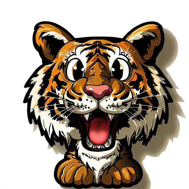 Hermoso retrato cara de tigre ai vector arte imagen de ilustración digital