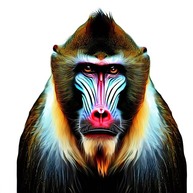 Hermoso retrato mono riendo ai vector arte imagen de ilustración digital
