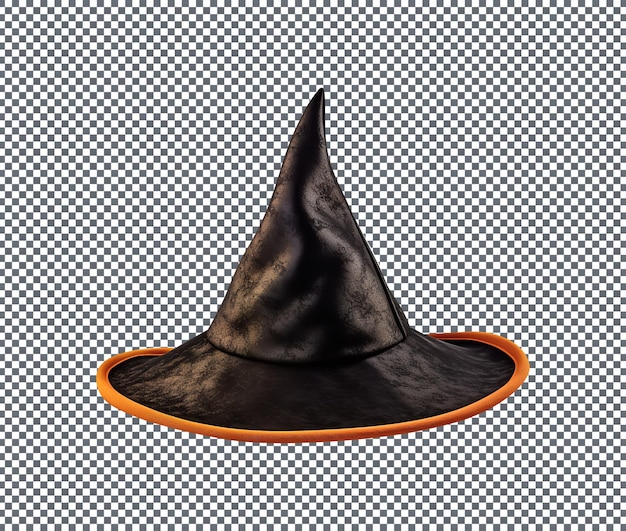 Hermoso sombrero de bruja de halloween aislado en un fondo transparente