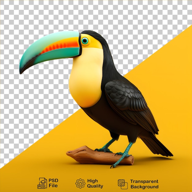 PSD hermoso tucano pájaro aislado en fondo transparente incluye archivo png