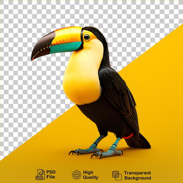 PSD hermoso tucano pájaro aislado en fondo transparente incluye archivo png