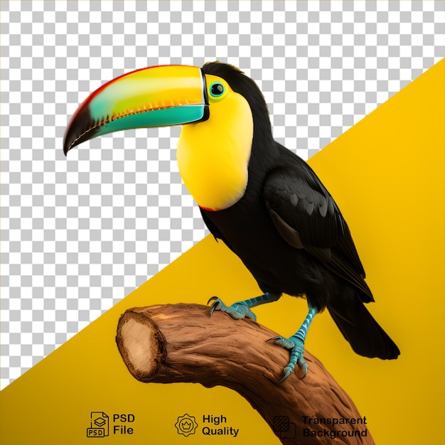 Hermoso tucano pájaro aislado en fondo transparente incluye archivo png