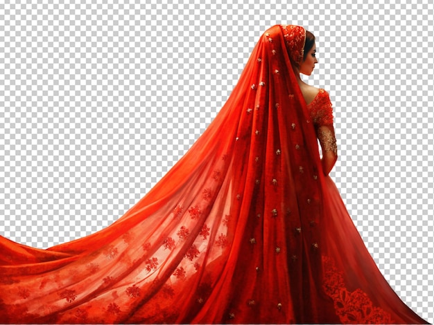 PSD hermoso velo de novia rojo