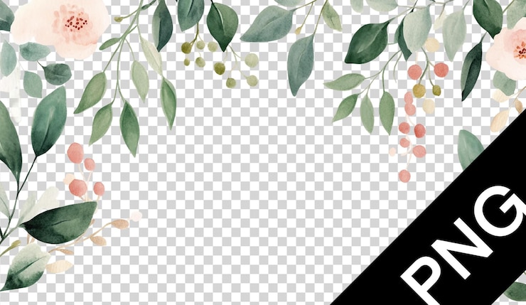 PSD hermosos arreglos florales en acuarela con hojas y flores para elegantes proyectos de diseño