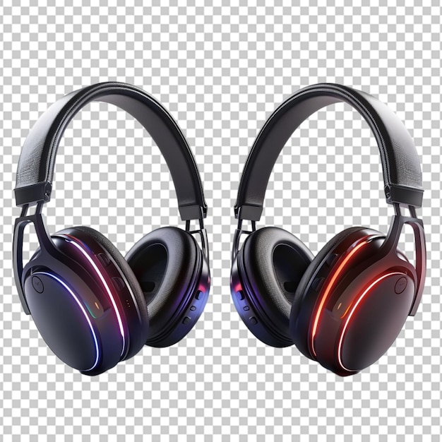 Hermosos auriculares de juego aislados en un fondo transparente