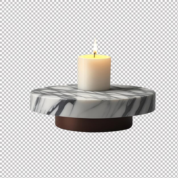 PSD hermosos candeleros decorativos redondos de mármol aislados sobre un fondo transparente ai generativa