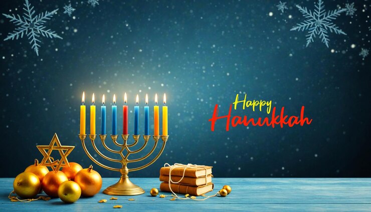 PSD hermosos carteles de fondo para el feliz hanukkah