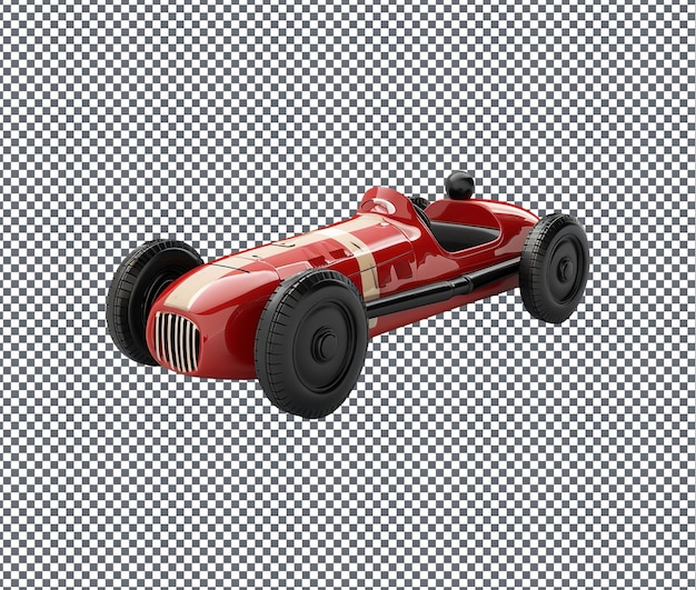 Hermosos coches de carreras de juguete aislados sobre un fondo transparente