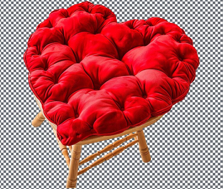 PSD hermosos cojines de sillas con temas de amor aislados sobre un fondo transparente