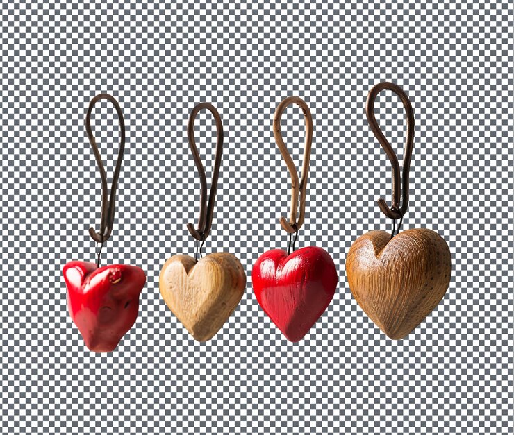 PSD hermosos ganchos de pared con temas de amor aislados en un fondo transparente