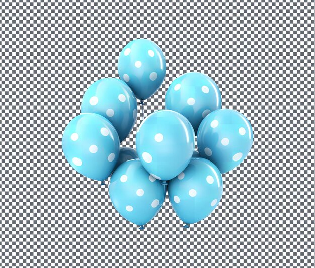 Hermosos globos de fiesta aislados en un fondo transparente