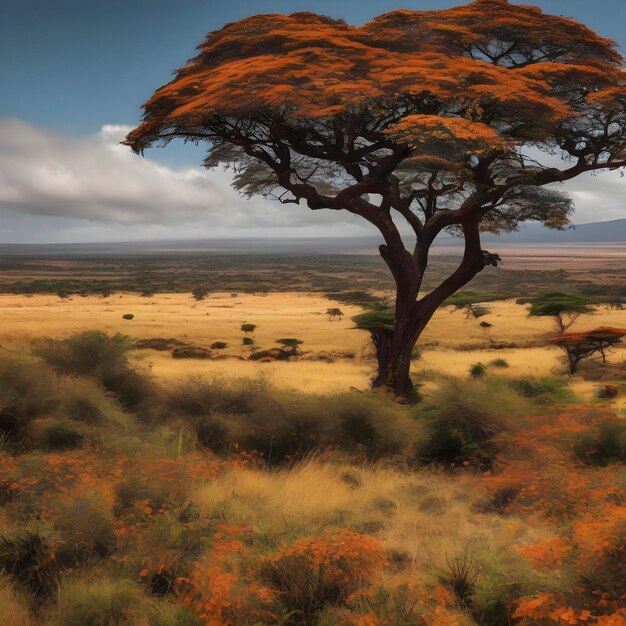 Hermosos paisajes en la temporada de otoño aigenerado