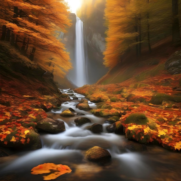 Hermosos paisajes en la temporada de otoño aigenerado