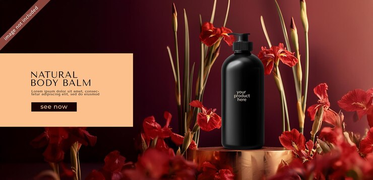 PSD hermosos productos para el cuidado de la piel para la plantilla de banner del sitio web