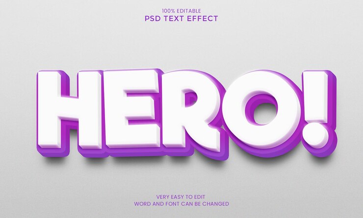 Hero 3d text effect