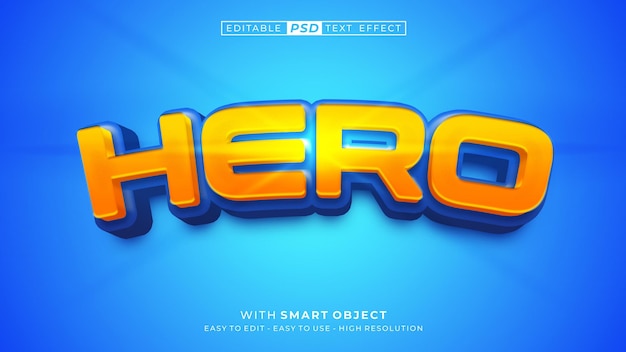 Hero 3D textový styl efekt