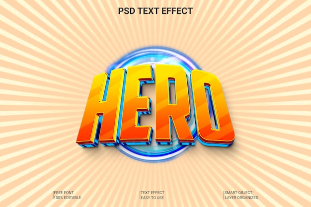 PSD hero-bearbeitbare 3d-text-effekt