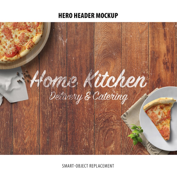 PSD hero header mockup