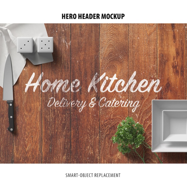 PSD hero header mockup