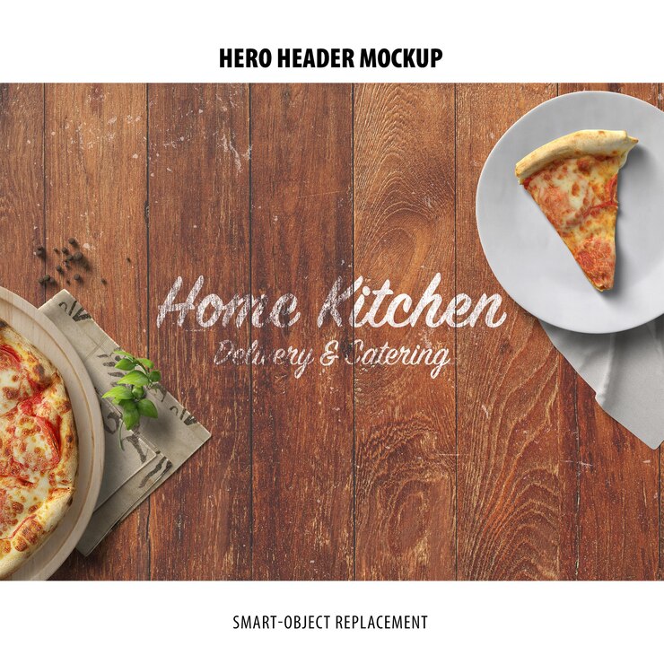 PSD hero header mockup