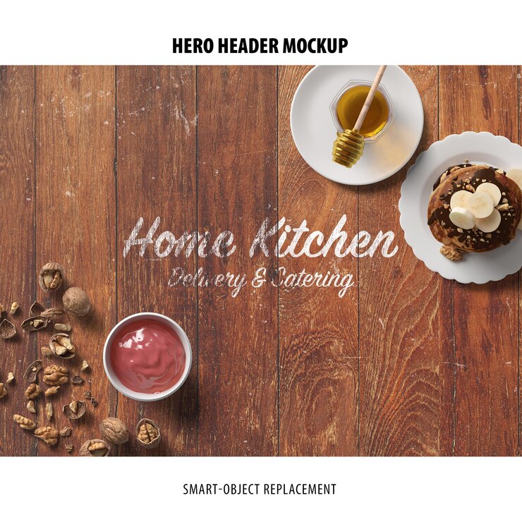 PSD hero header mockup