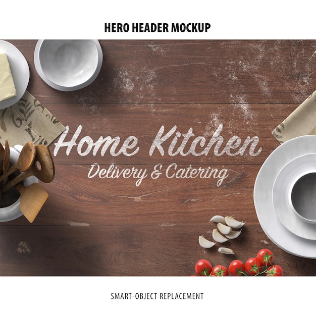 PSD hero header mockup