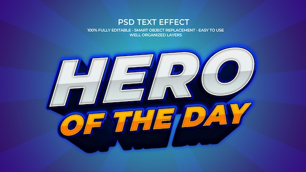 Hero of the Day PSD Text Effect