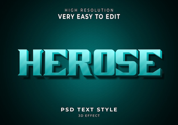 Herose 3d efecto de texto moderno