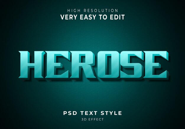 PSD herose 3d moderner texteffekt