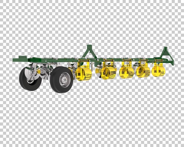 PSD herramienta agrícola para tractor aislado sobre fondo transparente ilustración de renderizado 3d