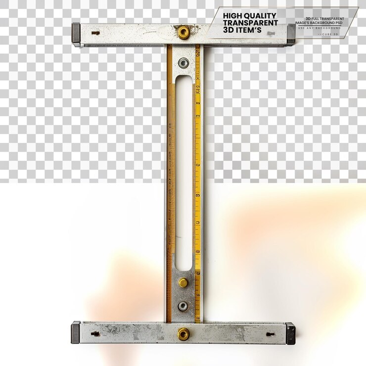 PSD herramienta para comprobar el nivel horizontal o vertical en un fondo transparente