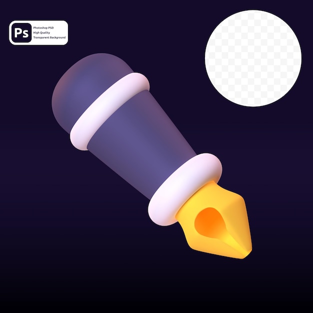Herramienta Pluma en render 3d para presentación web de activos gráficos u otros