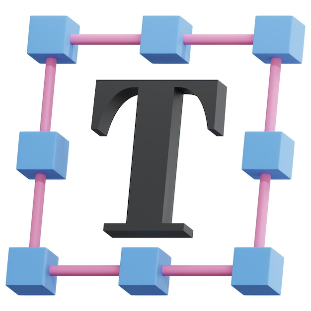 PSD herramienta de texto de ilustración de íconos de renderizado 3d
