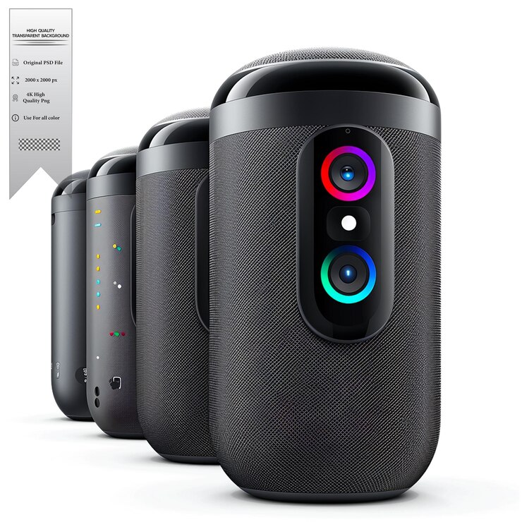 PSD herramientas con ia como siri alexa y el asistente de google en un fondo transparente