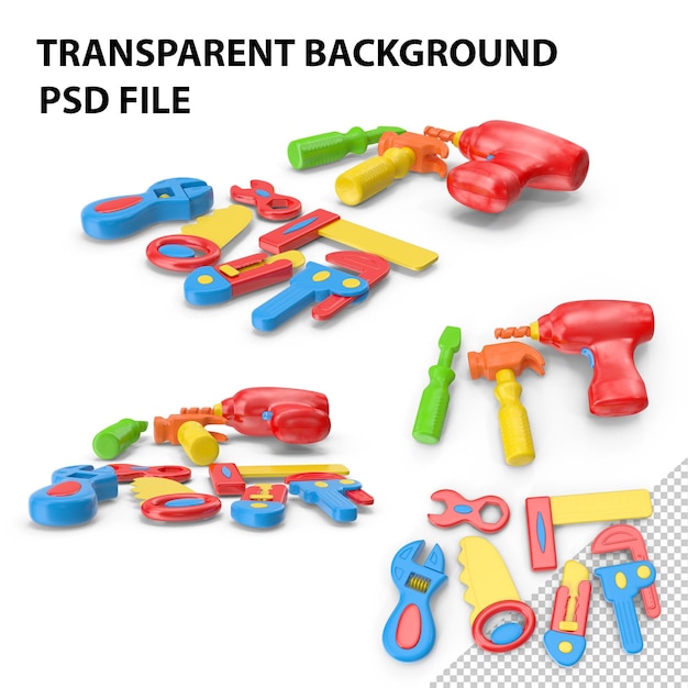 PSD herramientas de juguete de plástico png