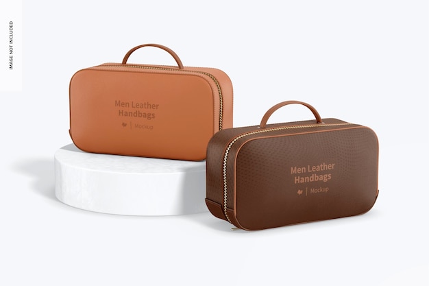 Herren Handtaschen aus Leder Mockup