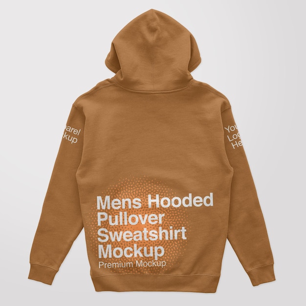 Herren Kapuzenpullover Zurück Sweatshirt Mockup