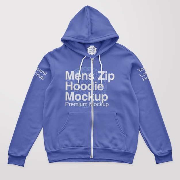 Herren Zip Hoodie Mockup