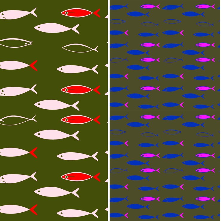 PSD herring con delgada silueta de línea de arte diseño mínimo y diseños vectoriales de patrones naturales