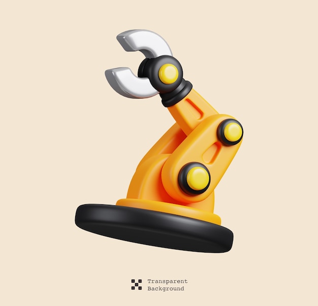 Herstellung von Robots, Waffen, Ikonen, isolierter KI-Unterstützung und künstlicher Intelligenz 3D-Rendering