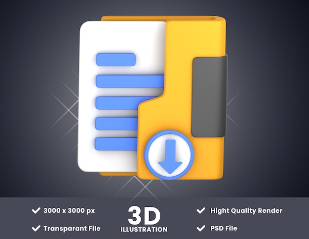 Heruntergeladene Folder3d-Illustration, die für Ihr Design geeignet ist