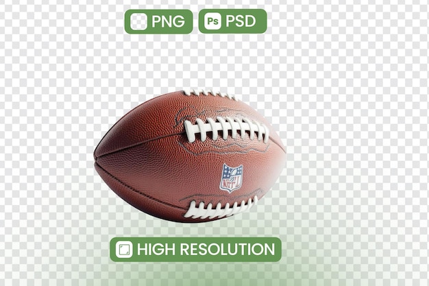 Herunterladen von HighResolution American Football PNG PSD-Dateien für Grafik-Design-Projekte und digitale Kunstwerke mit außergewöhnlichen Texturdetails und perfekt für Sport-Themen-Designs