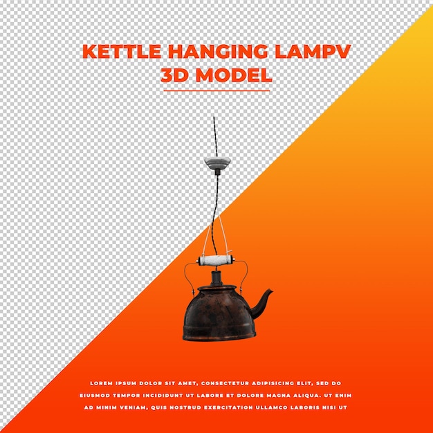 Hervidor colgante lámpara 3d modelo aislado