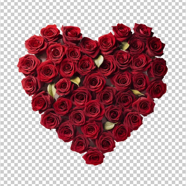 Herz aus roten Rosen ist auf weißem Hintergrund