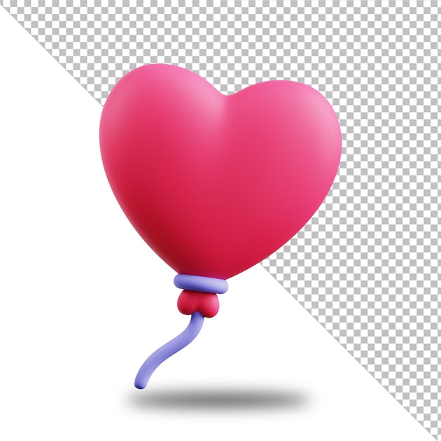 Herz-Ballon-Liebessymbol 3D-Rendering