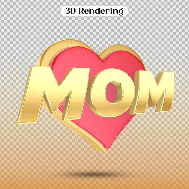 Herz mit mama 3d-rendering