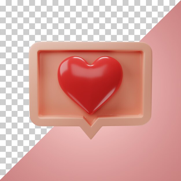 Herz Nachricht Symbol Zeichen 3D-Rendering