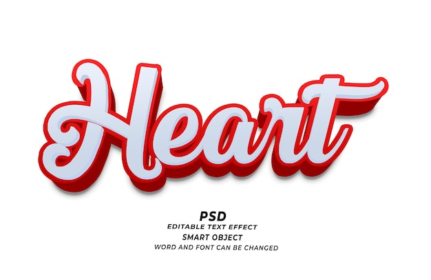 Herz PSD 3D bearbeitbare Texteffekt